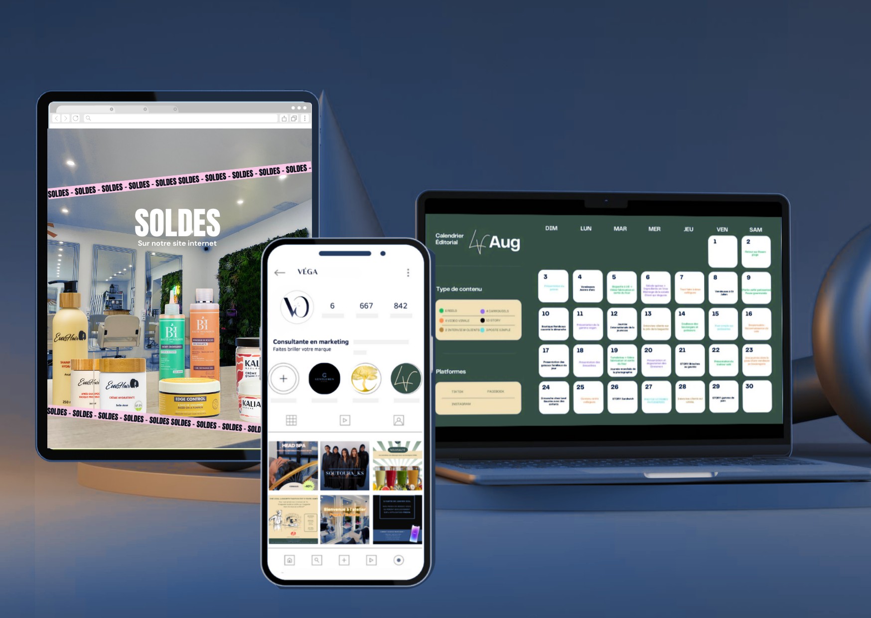Communication et réseaux sociaux — calendrier éditorial, réel, Instagram